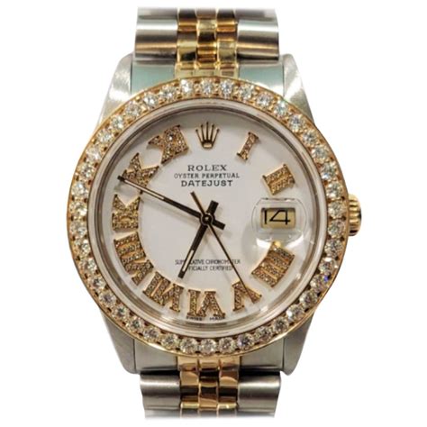rolex replica roman numeral datejust with diamond bezel